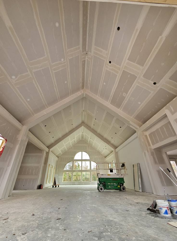 drywall in cathedral ceiling and walls